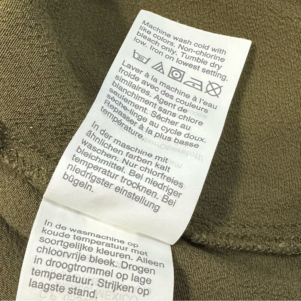 Madewell Green Olive Mini Dress V-Neck Button Back Size S - Picture 12 of 14